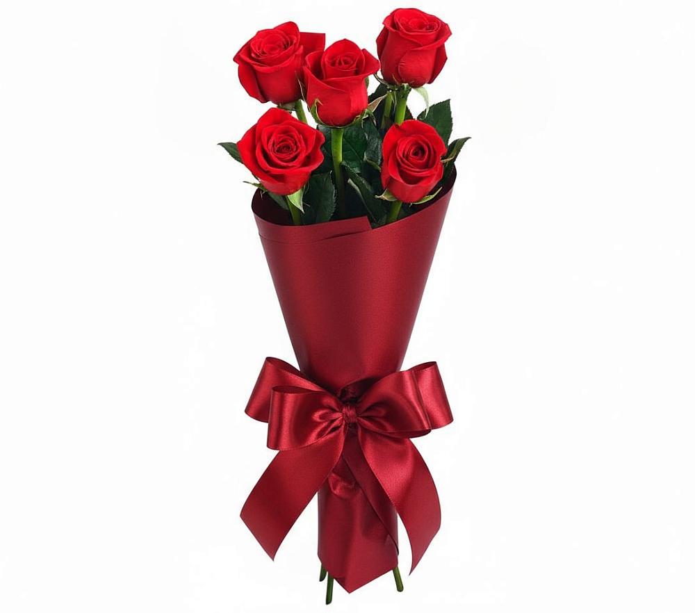 Букет 5 Красных роз Эдлесс Лав в Тутаеве