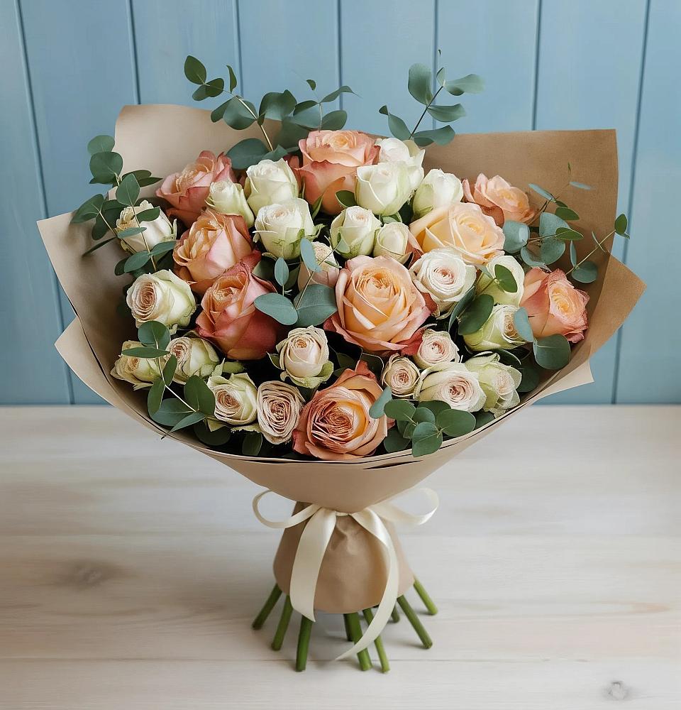 Букет цветов из: Альстромерии и Розы в Тутаеве