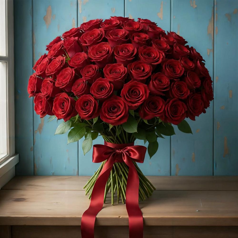 Букет Красные розы Блэк Меджик в Тутаеве