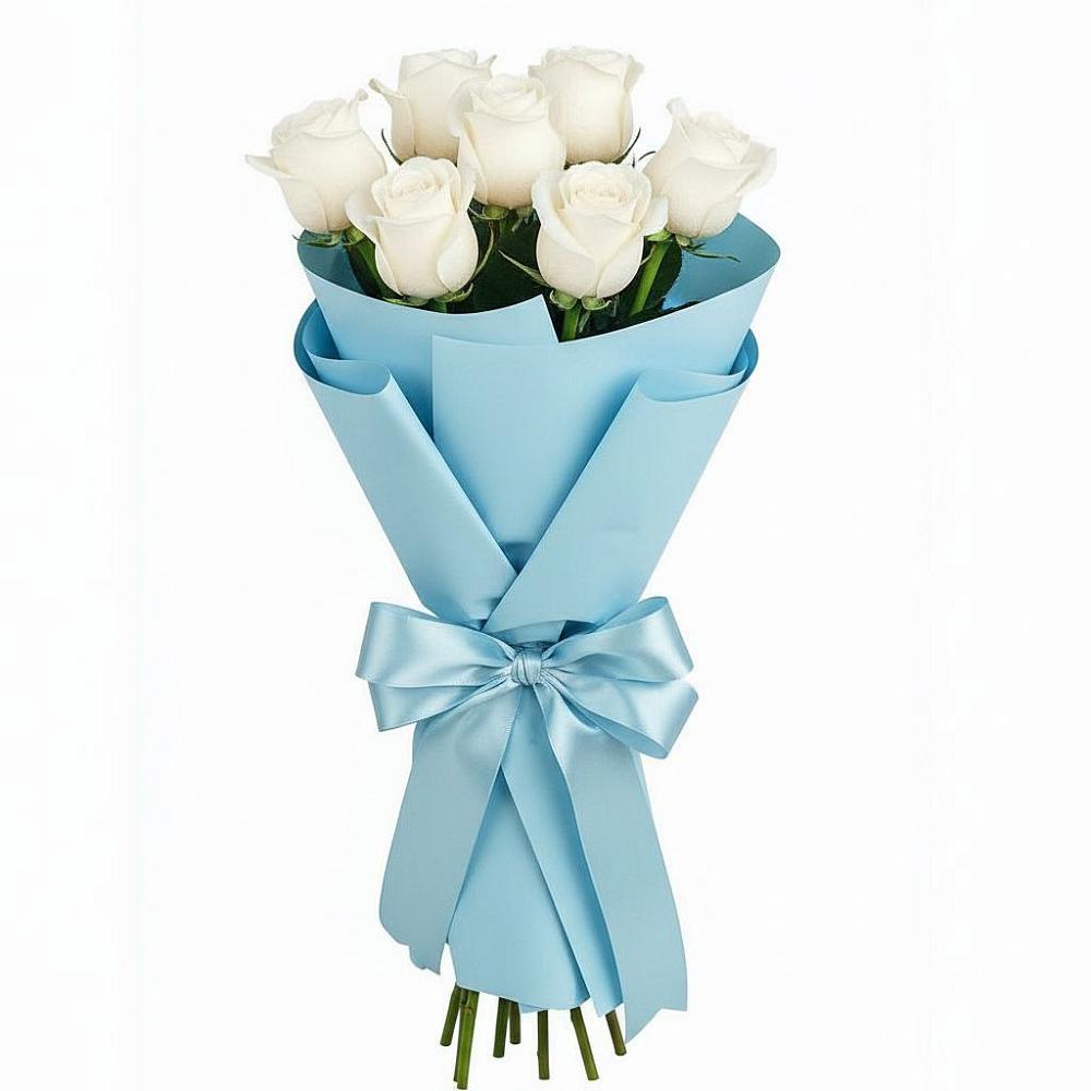 Букет 7 белых роз Проуд в Тутаеве