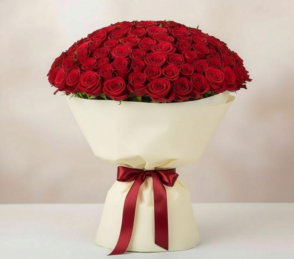 Букет 101 Красная роза Милано в Тутаеве