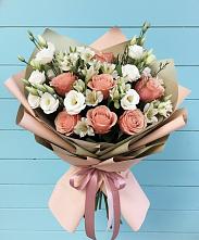 Букет цветов из:  Розы, Альстромерии и Лизиантусы #REPLACE_PRED# Тутаеве