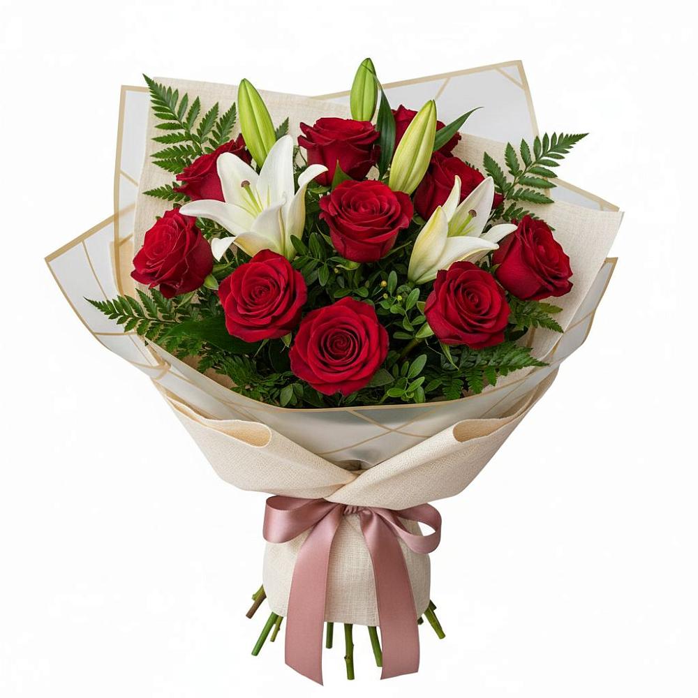 Букет цветов из: Лилии и Розы в Тутаеве