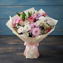 Букет цветов из:  Хризантемы, Альстромерии и Розы в Тутаеве