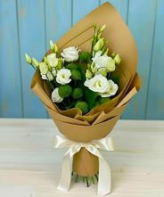 Букет цветов из:  Хризантемы и Лизиантусы #REPLACE_PRED# Тутаеве