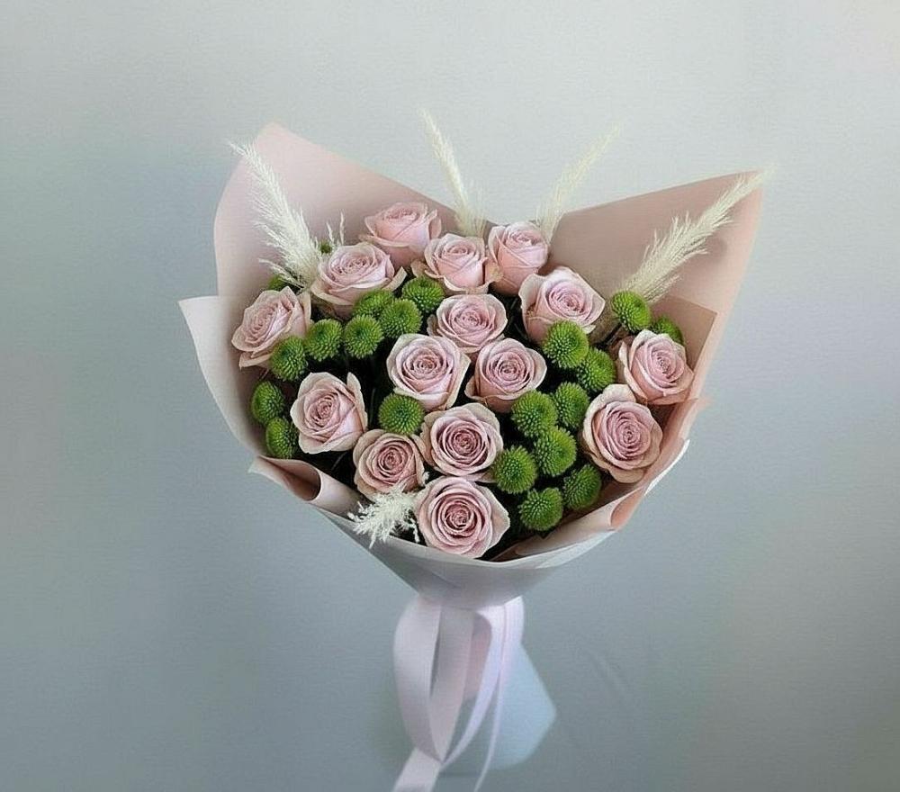 Букет цветов из: Розы и Хризантемы в Тутаеве