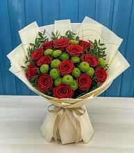 Букет цветов из:  Розы и Хризантемы в Тутаеве