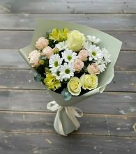Букет цветов из:  Альстромерии, Розы и Хризантемы в Тутаеве