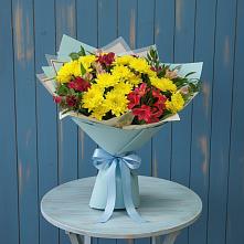 Букет цветов из:  Альстромерии и Хризантемы в Тутаеве